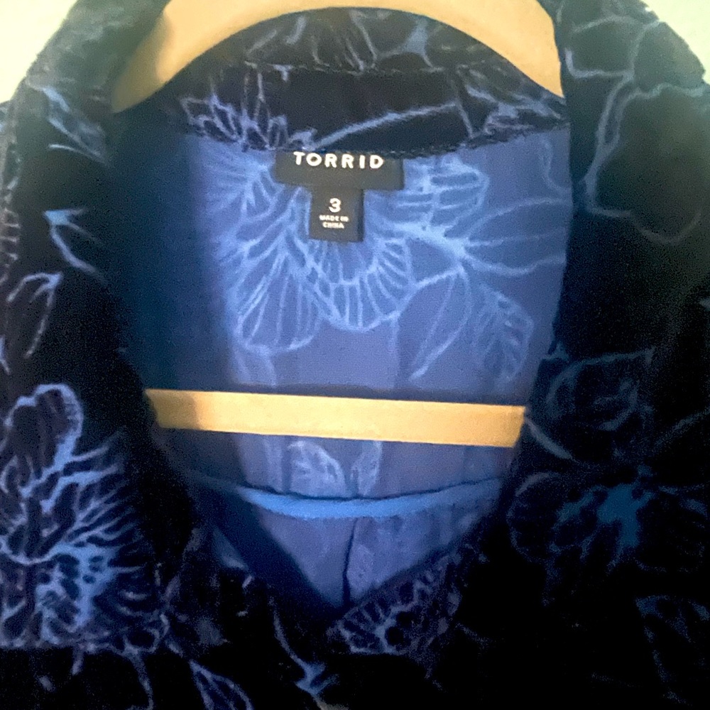 Torrid Madison velvet burnout button-up top